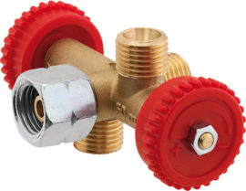 Absperrventil mit 3 Abgänge 1/4" LH