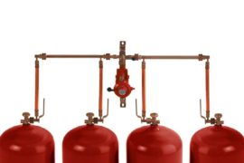 Vierflaschenanlage für 4 x 33 kg Propangasflaschen